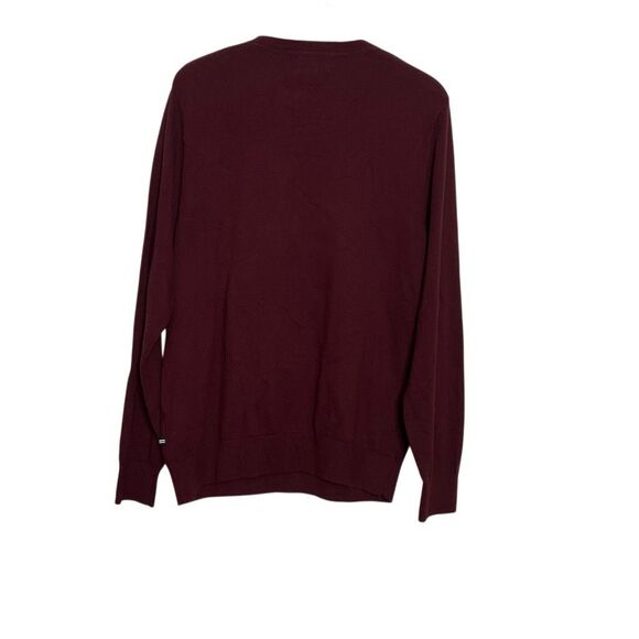 Nautica Knit Navtech Long Sleeve Crew Neck Pullover Sweater Maroon Size Medium - Picture 8 of 8